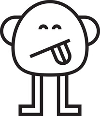 Cute Monster Character Line Icon
