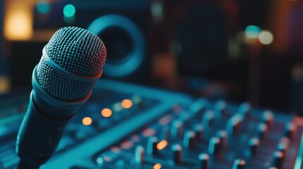 Microphone on a Music Mixer