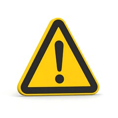 High-Resolution 3D Warning Triangle Sign with Black Symbol, warning icon