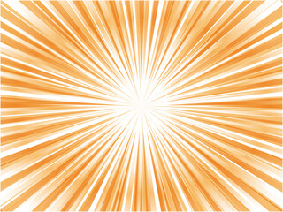 激しく放射する発色の良い集中線背景素材_ライトオレンジ
