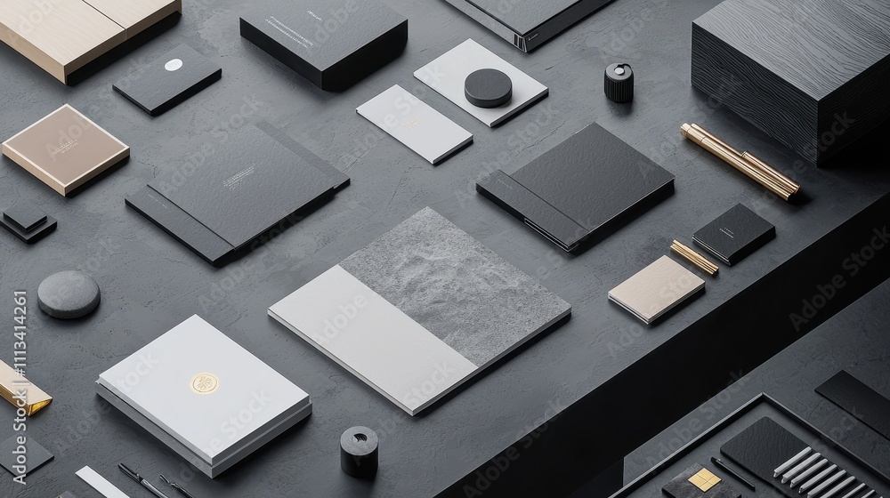 Poster clean and modern mockup design featuring sharp visuals on sleek workspace surface