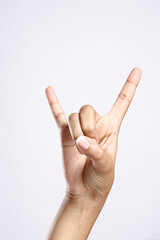 Naklejka premium women hand in the form of a sign 