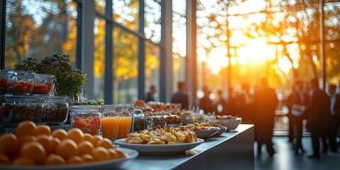 Business Networking Event in Modern Environment with Professionals Engaging in Conversation