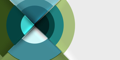 Obraz premium Circle and semi circle geometric background. Vector Illustration For Wallpaper, Banner, Background, Card, Book Illustration, landing page