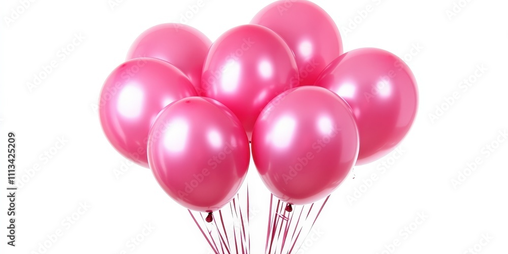 Poster a colorful bunch of pink balloons on a white background creating a playful atmosphere full of joy an