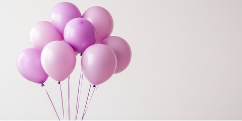 A Cluster of Soft Purple Balloons Floating Against a Light White Background for Celebratory Events and Decorations