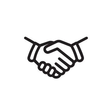 recommend clip art: Simple black and white handshake line icon. Clean and simple vector of a handshake. Minimalist handshake illustration for business concepts