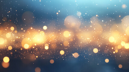 Abstract Golden Bokeh Lights on a Dark Background