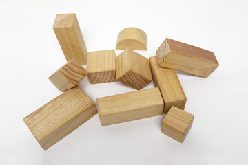 Stack of wooden block toys, educational creative fun games
