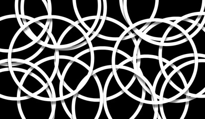 Overlapping circular patterns in an abstract geometric design creating a layered and dynamic symmetry with repeated intersecting elements