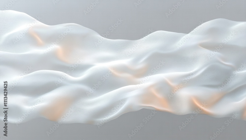 Poster abstract flowing fabric minimalist soft pastel lighting serene composition for nature inspired backg