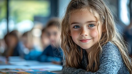 A dynamic classroom with students actively engaged in educational games that foster reading and writing skills 