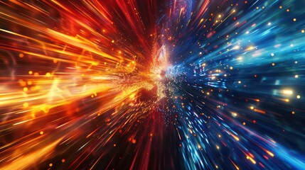 Fototapeta premium Dramatic backdrop featuring intense flashes of color