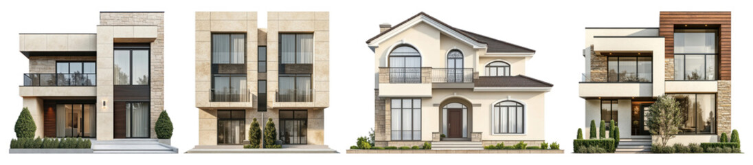 PNG House architecture building set on transparent background