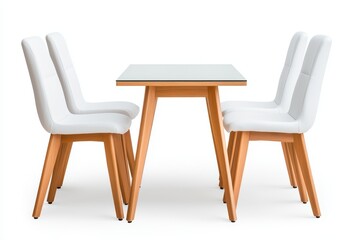 Elegant Minimalist Circular Glass Dining Table with Wooden Legs