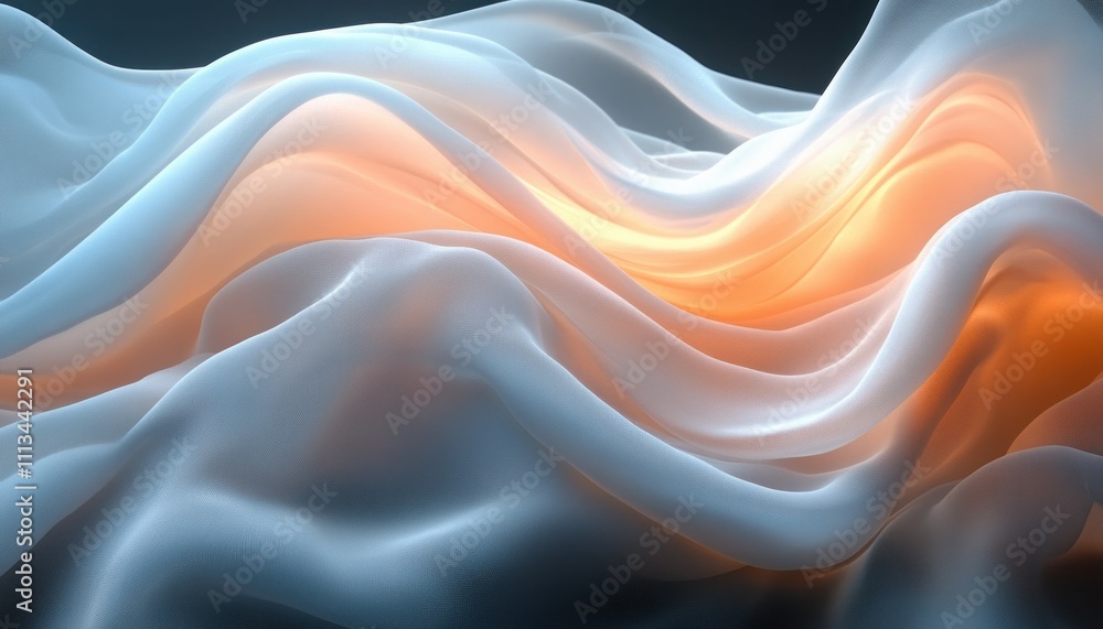 Fototapete abstract flowing fabric design with soft pastel colors and texture for minimalist style background