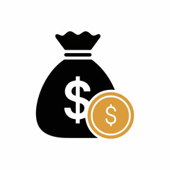 Hand drawn money bag silhouette