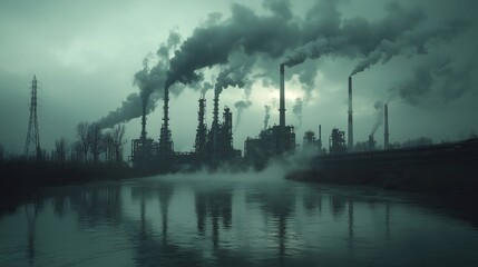 Toxic Factory Smoke Polluting the Atmosphere and Poisoning the Planet s Landscape