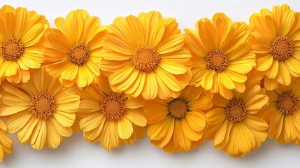 Yellow marigold flower isolated on white background