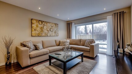 Fototapeta premium Modern Living Room Interior Design With Sectional Sofa