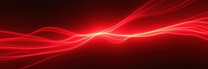 Obraz premium Dynamic red waves evoke energy and innovation, perfect for technology, entertainment, or creative projects.