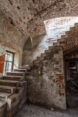 Ruins of an old abandoned building. A manor house of the early 19th century.