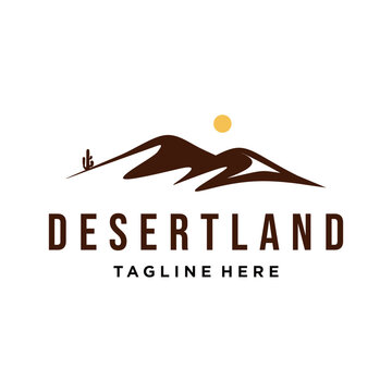 Konsep desain ilustrasi vektor logo gurun sahara