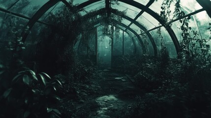 Overgrown Greenhouse Lost In Time And Nature