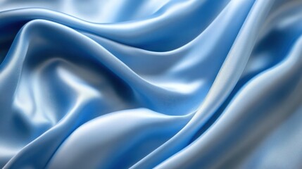 Obraz premium Draped Light Blue Silk Fabric Showing Soft Waves