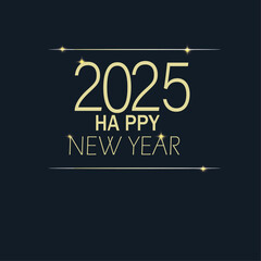 Set golden 2025 New Year logo. Holiday greeting card. Vector illustration. Holiday design for flyer, greeting card, invitation, calendar, etc. Vector