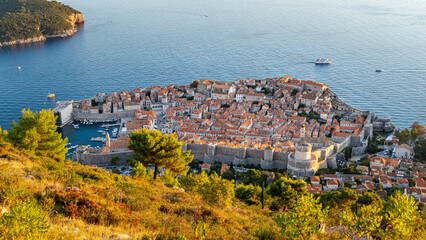 The view of Dubrovnik from the mountains