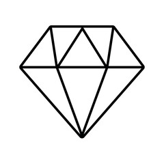 Gemstone line icon editable stroke diamond vector object