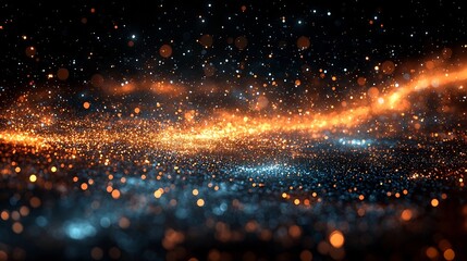 Ethereal Quantum Entanglement Glowing Particles Intertwined in a Cosmic Dance