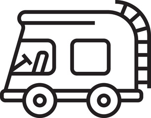 Delivery Van Icon Line Art
