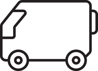 Delivery Van Icon Line Art
