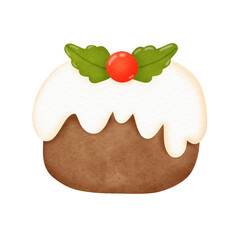 watercolor illustration of Christmas and New Year decorations