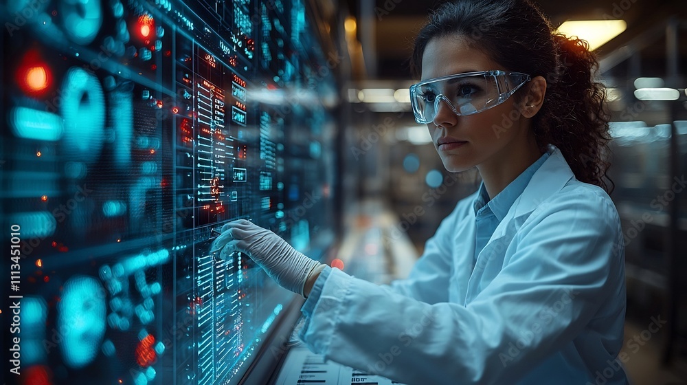 Aufkleber scientists exploring cutting edge quantum computing technology in high tech lab