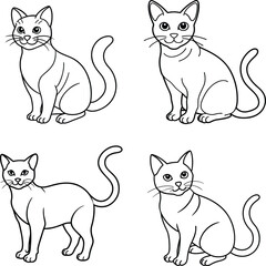 bundle cat line art and illustrator eps