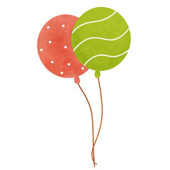 watercolor illustration of Christmas and New Year decorations