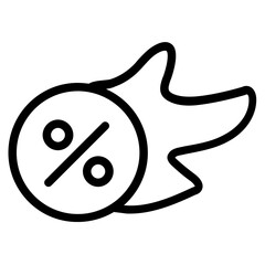 Discount Line Icon