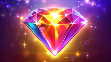 Process of golden badge with purple diamond evolution for game level rank ui design. Cartoon vector illustration set of progress steps growing of jewelry emblem reward or achievement insignia.