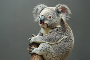 Fototapeta premium Adorable Koala Sitting on a Tree Branch