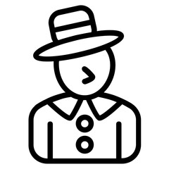 Snowman Line Icon