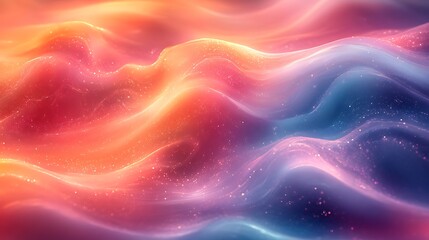 Obraz premium Layered holographic streaks in alternative colors like peach green and blue with dynamic transitions