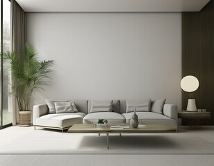 Modern interior living room with blank space for design 3D Rendering