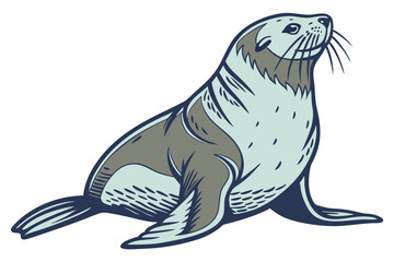 Seal icon silhouette color D.eps