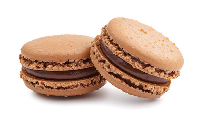 macaroons isolated on white background-generative ai
