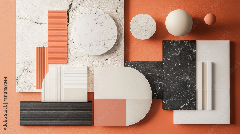 Aufkleber modern high-quality visual mockup with elegant finish featuring geometric shapes and textures