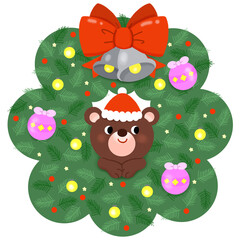 christmas tree with teddy bear