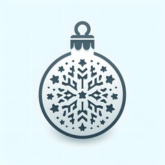 Obraz premium White Christmas Ball Ornament Isolated on White Background